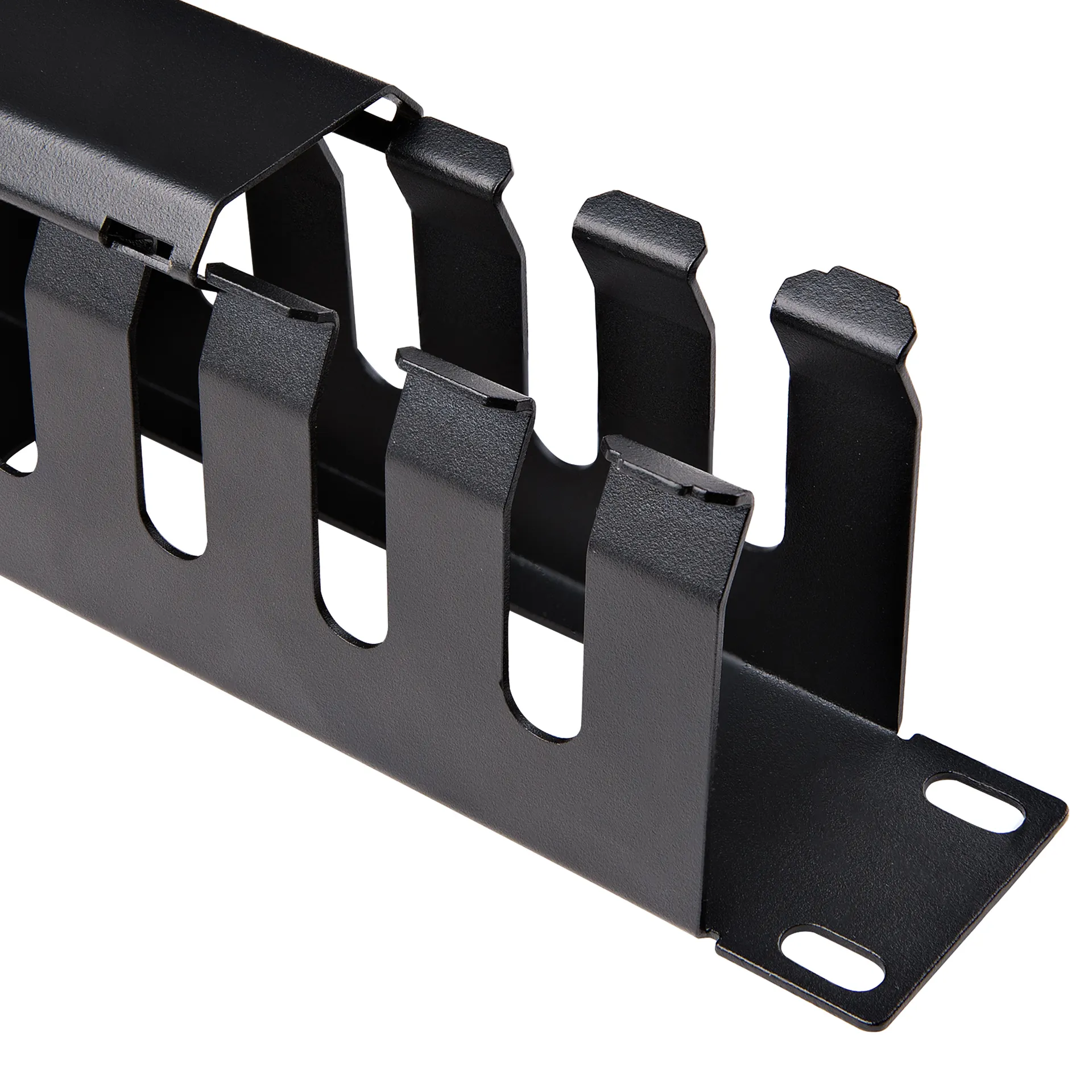 StarTech.com Horizontaler 1HE Rack Finger Kabelkanal mit Abdeckung - 19" Netzwerk/serverschrank Finger Kabelführung Panel - geschlitzter Kabelkanal mit Abdeckung – Bild 5