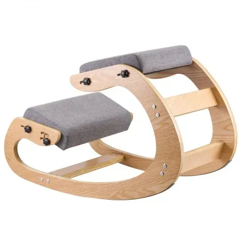 VEVOR Ergonomischer Kniehocker mit Dicken, Integrierten Schaumstoffpolstern & Massivholzrahmen, Höhenverstellbarer Kniestuhl zur Entlastung von Nacken und Rücken, Ideal für Zuhause, Büro, Grau – Bild 10