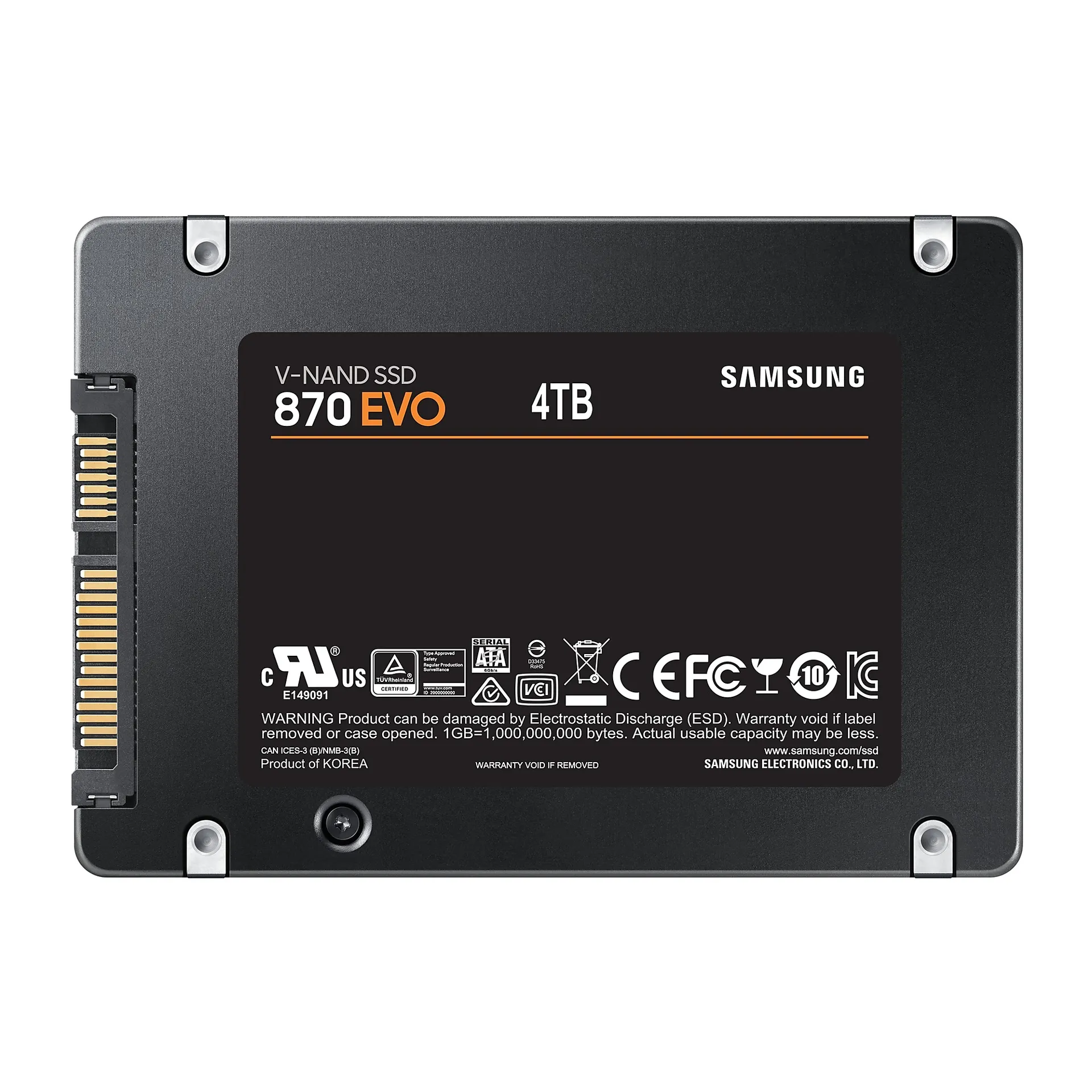 Samsung 870 EVO 4 TB 2.5″ Serial ATA III V-NAND Samsung 870 EVO 4 TB 2.5″ Serial ATA III V-NAND