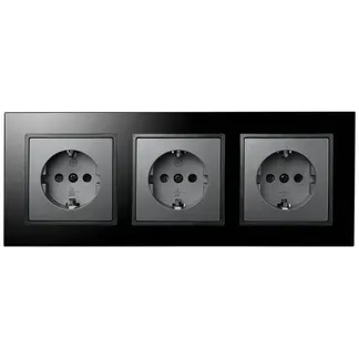 Steckdosen Set McPower Flair “Beginner 3S-Style Profi“ anthrazit, Glasrahmen, Steckanschluss Steckdosen Set McPower Flair “Beginner 3S-Style Profi“ anthrazit, Glasrahmen, Steckanschluss