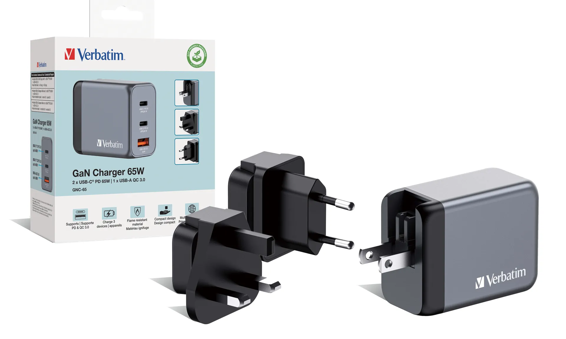 Verbatim GNC-65 Universal Schwarz, Grau AC Schnellladung Drinnen – Bild 5