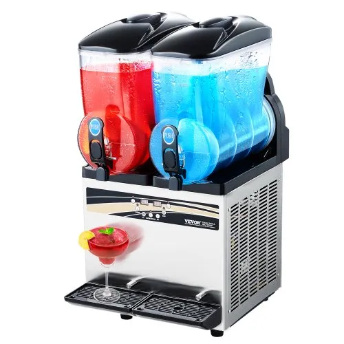 VEVOR kommerzieller Frozen Drink Maker, 15 L x 2 Slush-Maschine mit zwei Tanks, 120 Tassen Margarita-Smoothie-Maschine aus Edelstahl, Slush-Maker für Zuhause Partys Restaurants Cafés Bars VEVOR kommerzieller Frozen Drink Maker, 15 L x 2 Slush-Maschine mit zwei Tanks, 120 Tassen Margarita-Smoothie-Maschine aus Edelstahl, Slush-Maker für Zuhause Partys Restaurants Cafés Bars