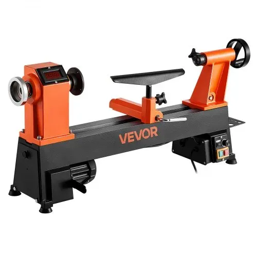 VEVOR Drechselbank, 1 PS/750 W, Drechselmaschine mit variabler Drehzahl von 150 bis 3800 U/min, Drehtischmaschine 304 x 465 mm Werkbank, Drehbank, für Anfänger & Heimwerker in der Holzbearbeitung – Bild 10