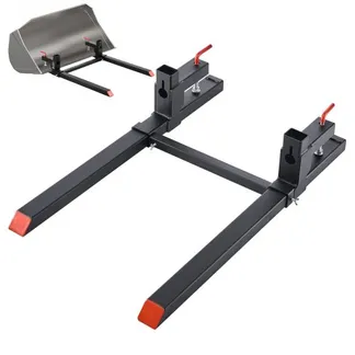 VEVOR Palettengabeln 907 kg, Gabelträger zum Anklemmen, 1090 mm Gesamtlänge, Gabelzinken mit verstellbarer Stabilisatorstange für Traktoranbaugeräte, Ladeschaufel und Kompaktlader, Schwarz VEVOR Palettengabeln 907 kg, Gabelträger zum Anklemmen, 1090 mm Gesamtlänge, Gabelzinken mit verstellbarer Stabilisatorstange für Traktoranbaugeräte, Ladeschaufel und Kompaktlader, Schwarz