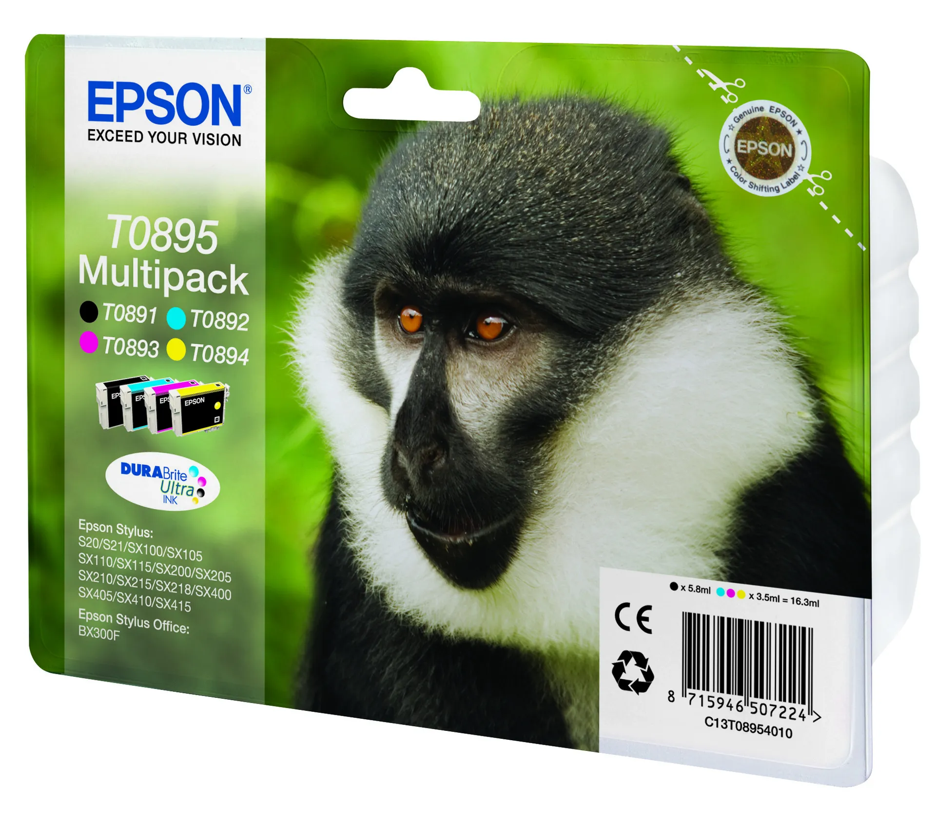 Epson Monkey Multipack 4 Farben T0895, DURABrite Ultra Ink – Bild 2