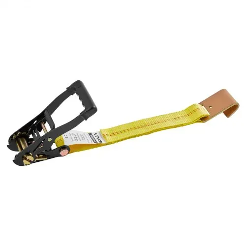 VEVOR Radspanngurt Befestigungsgurt (50,8 x 3048 mm) mit flachem Haken & 4540 kg Zugfestigkeit & 1512 kg Tragfähigkeit, Motorrad-Spannsystem Radsicherungsgurt Reifengurt für SUVs Anhänger Gelb – Bild 9