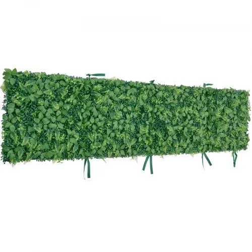 VEVOR Künstliche Hecke 2,4 m x 61 cm 4-tlg. Set, Pflanzenwand, PE-Sichtschutz, Sichtschutzzaun, Windschutz, Heckenzaun, Kunstpflanzen Balkonverkleidung für Hochzeiten, Außengärten, Hinterhöfe – Bild 9