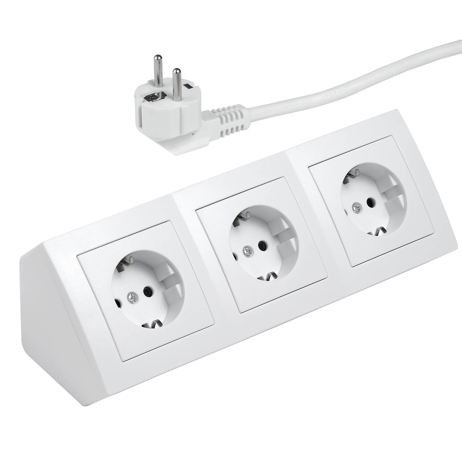 Steckdosenblock McPower “Flair“ 250V~/16A, weiß, 3-fach, 2m Kabel und Stecker Steckdosenblock McPower “Flair“ 250V~/16A, weiß, 3-fach, 2m Kabel und Stecker