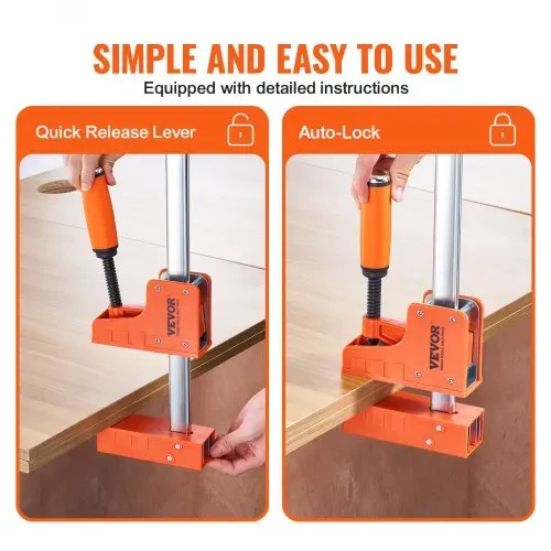 VEVOR Stangenklemmen für die Holzbearbeitung, 2er-Pack, 127cm Parallelklemmen-Set, 499 kg Last – Bild 4