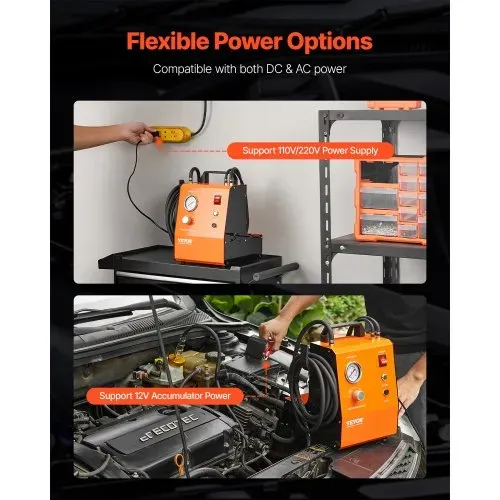 VEVOR elektrisches Bremsenentlüfter-Set Profi Hauptbremszylinder-Entlüftungsset mit Druckmesser & eingebauter Luftpumpe, vielseitiges Bremsenentlüfter-Adapterset für Gleich- und Wechselstrom – Bild 5