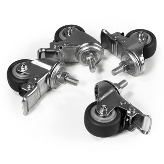 Tischrollen imstande, 4er-Set, silber/schwarz, Tragkraft je 50kg Tischrollen imstande, 4er-Set, silber/schwarz, Tragkraft je 50kg