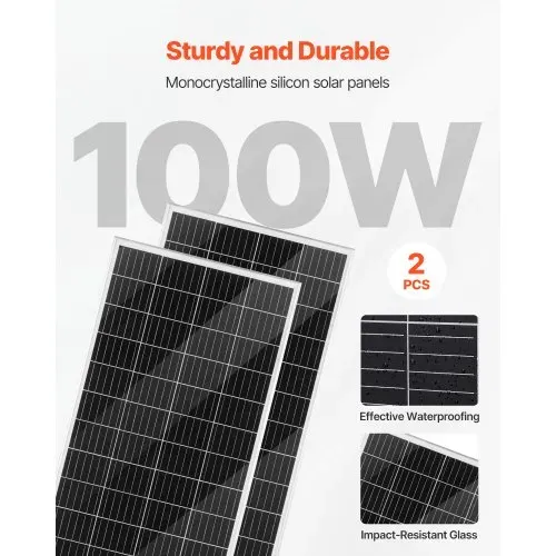 VEVOR 12V 400W Solar-Wind-Hybrid-Set, Inkl. 2 Stk. 100W Mono-Solarpanele 200W Windturbine mit MPPT Wind/Solar Hybrid-Laderegler, Netzunabhängige Energie für Heimgebrauch Wohnmobile Boote Camper RV – Bild 2