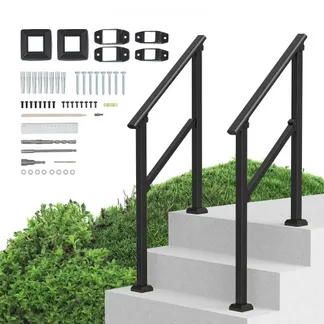 VEVOR Handläufe für Außentreppen, 2-teiliges Handlauf-Set für 2–3 Stufen, Übergangsgeländer aus Karbonstahl mit Montagesatz, Treppengeländer für Senioren, Beton & Veranda & Deck, schwarzes Vierkantrohr VEVOR Handläufe für Außentreppen, 2-teiliges Handlauf-Set für 2–3 Stufen, Übergangsgeländer aus Karbonstahl mit Montagesatz, Treppengeländer für Senioren, Beton & Veranda & Deck, schwarzes Vierkantrohr