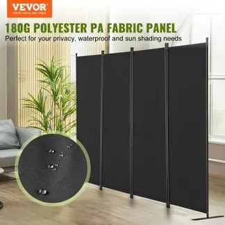 VEVOR Raumteiler Trennwand 4-teiliger Paravent Stellwand, faltbarer Sichtschutz für Büro Schlafzimmer Esszimmer Arbeitszimmer Balkon, Raumtrenner freistehend (228 x 45 x 172,5 cm), Schwarz VEVOR Raumteiler Trennwand 4-teiliger Paravent Stellwand, faltbarer Sichtschutz für Büro Schlafzimmer Esszimmer Arbeitszimmer Balkon, Raumtrenner freistehend (228 x 45 x 172,5 cm), Schwarz
