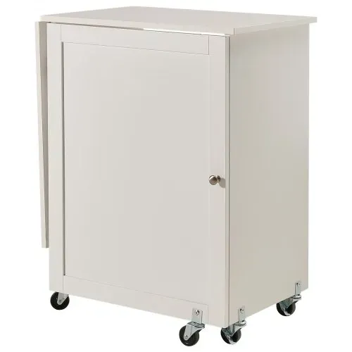 VEVOR klappbarer Nähtisch Mehrzweck Nähmaschinentisch mit Rollen & Regalen & Ablagefächern & Holzstiften & magnetischen Türen, Nähmaschine weiß (1170 x 400 x 778 mm) – Bild 9