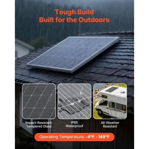 VEVOR Monokristalline Solarmodule 200 W, Solarpanel mit MC4-Ausgangsleistung & Aluminiumrahmen, PV-Modul IP65 wasserdicht, netzunabhängiger Balkonkraftwerk für Autos, Boote, RVs & Flachdächer – Bild 4