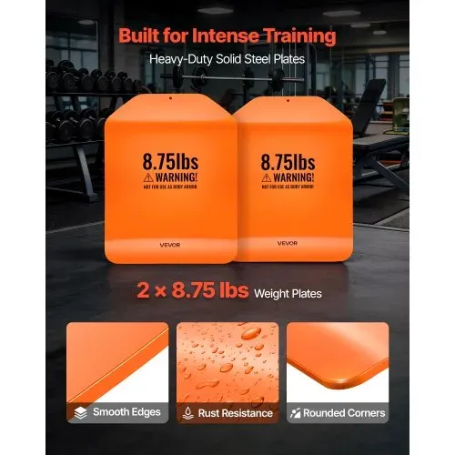 VEVOR Gewichtsplatten für Gewichtswesten 8 kg Set (2 x 4 kg), Gebogene Gewichtswestenplatten für WODs & Funktionelles Training, Ergonomisches Zusatzgewicht für Krafttraining, Laufen und Fitness – Bild 2