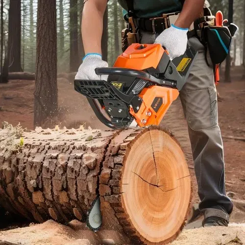 VEVOR 58 cc Benzin-Kettensäge, 508 mm Motorsäge, 2,7 PS starke Säge mit rutschfestem Griff, zwei Kraftstofftanks & Not-Aus-Funktion, max. 11800 U/min zum Holzfällen, Baumbeschneiden & Roden – Bild 7