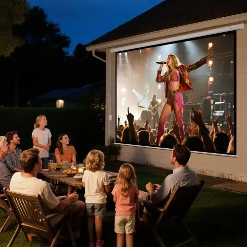 VEVOR Motor Projektionsleinwand Beamer Leinwand, 120 Zoll 4:3 4K 1080 HD, Projektionsdisplay-Projektor mit Fernbedienung, automatische Filmleinwand, tragbare Rolloleinwand Heimkino Heimbüro – Bild 7