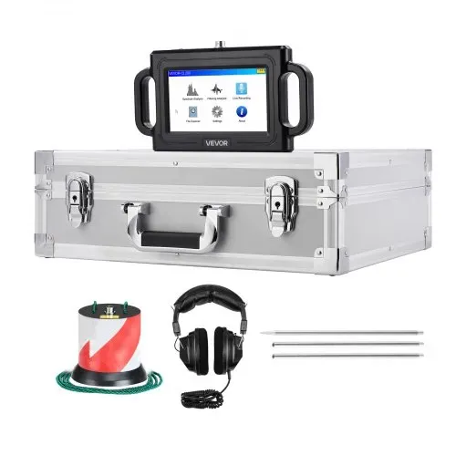 VEVOR Rohr-Wasserleckdetektor, 1 Hz–5000 Hz, 7-Zoll-Touchscreen, Lecksuchgerät für Rohrleitungen mit 2 m Tiefe – mit Sensor, 3 Abhörstäben, Kopfhörer, 8-GB-Karte und Tragetasche – Bild 9