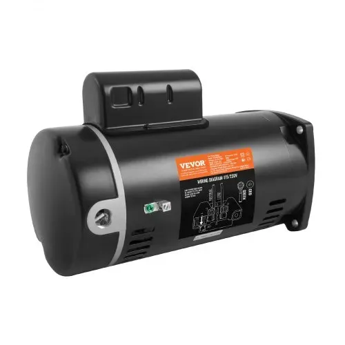 VEVOR 1.5 PS Poolpumpenmotor, 56Y Rahmen, 115V((12.8 Ampere))/230V(6.4 Ampere) 3450 U/min, 60Hz, 1.1 Betriebsfaktor, 90μF/250V Kondensator, CCW Rotation Vierkantflansch Ersatzmotor – Bild 10