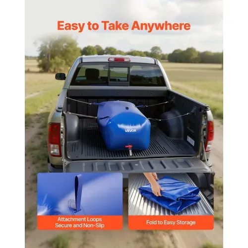 VEVOR Wasserspeicherblase, 240 L PVC-Weichwasserbeutel, Wasserspeicherbehälter, auslaufsicherer & verschleißfester Wohnmobil-Wassertank für die Bewässerung im Outdoor, Camping – Bild 5