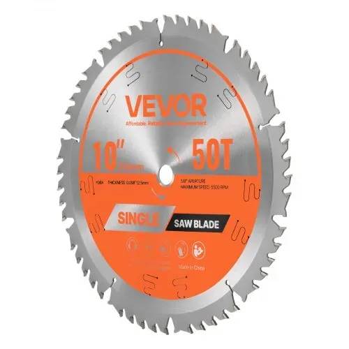 VEVOR Kreissägeblatt (254 mm φ & 50 scharfe Zähne & 2,5 mm Dicke) ideal für Sperrholz OSB Hartholz, kompatibel mit Kreissäge, Sägeblatt aus Legierung mit geräuschreduzierenden Wärmeabzügen – Bild 9