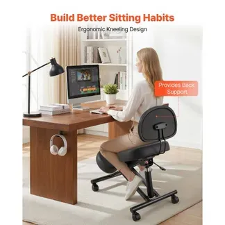 VEVOR Ergonomischer Kniestuhl mit Rollen & Rückenlehne, Höhenverstellbarer Kniehocker in X-Form mit Dicken Schaumstoffpolstern, zur Entlastung von Nacken & Rücken, für Zuhause, Büro & Meditation VEVOR Ergonomischer Kniestuhl mit Rollen & Rückenlehne, Höhenverstellbarer Kniehocker in X-Form mit Dicken Schaumstoffpolstern, zur Entlastung von Nacken & Rücken, für Zuhause, Büro & Meditation