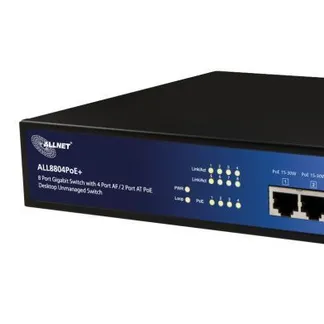 ALLNET Switch unmanaged 8 Port Gigabit 63W / 4x PoE+ / 4x LAN / Lüfterlos /19″ / „ALL8804PoE+“ ALLNET Switch unmanaged 8 Port Gigabit 63W / 4x PoE+ / 4x LAN / Lüfterlos /19″ / „ALL8804PoE+“