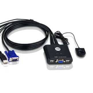 ATEN 2-Port-USB-VGA-Kabel-KVM-Switch mit Remote-Port-Wähler ATEN 2-Port-USB-VGA-Kabel-KVM-Switch mit Remote-Port-Wähler