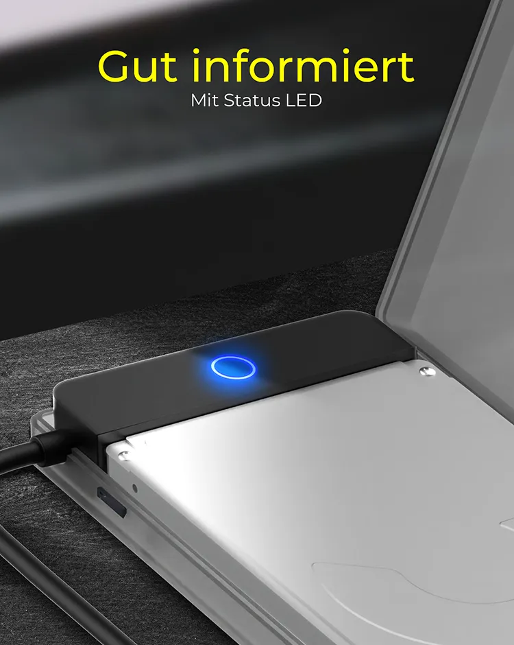 ICY BOX IB-AC603b-U3, USB 3.2 Gen 1 zu 2,5" SATA Festplatten Adapter Kabel, Zugriff LED – Bild 6