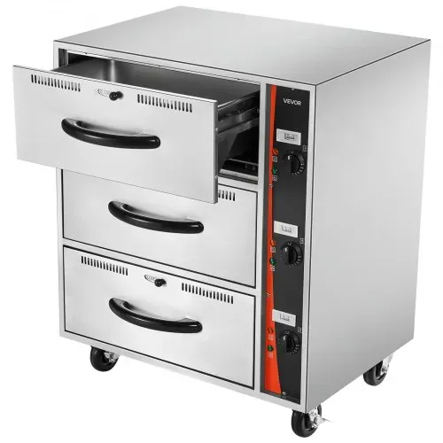 VEVOR kommerzieller elektrischer Schubladenwärmer, Speisenwärmer aus Edelstahl mit 3 Schubladen, großer Temperaturbereich von 30–85 °C, für Restaurants, Hotelbuffets und Bäckereien – Bild 10