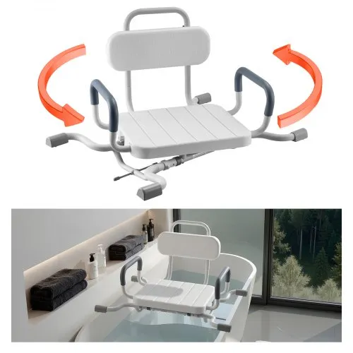 VEVOR Drehbarer Duschstuhl mit Armlehnen & Rückenlehne, bis zu 100 kg Tragkraft, Badewannendrehsitz für Duschkabine, Verstellbarer Badewannensitz für Senioren und Menschen mit Behinderung VEVOR Drehbarer Duschstuhl mit Armlehnen & Rückenlehne, bis zu 100 kg Tragkraft, Badewannendrehsitz für Duschkabine, Verstellbarer Badewannensitz für Senioren und Menschen mit Behinderung