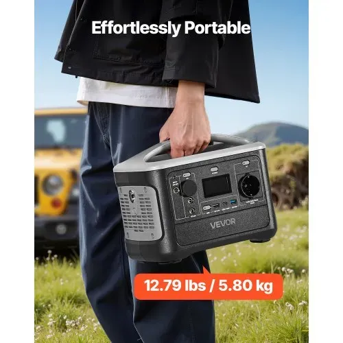 VEVOR Tragbare Powerstation, 600W Solargenerator, 493Wh LiFePO4-Akku-Backup mit 7 Ausgängen, Geeignet für Notfälle zu Hause, Camping im Freien, Wohnmobilreisen (Solarpanel NICHT Enthalten) – Bild 4