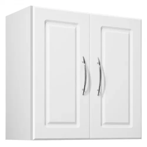 VEVOR Wandschrank für Waschküche, 2-stöckiger Wandhängeschrank mit verstellbarer Ablage, Küchenschrank mit2 Türen, für Küche Bad Wäscherei, 30 x 60 x 60 cm (T x B x H), Oberschrank Weiß – Bild 10