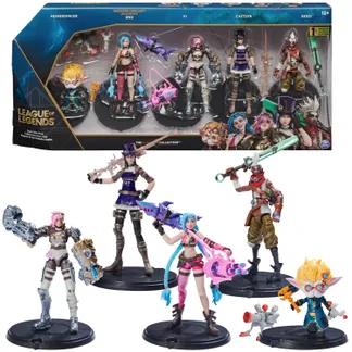 League of Legends – 10cm Actionfiguren 5er Pack (Vi, Caitlyn, Ekko, Heimerdinger und exklusiver Jinx) jeweils mit Accessoires und Ausstellungssockel League of Legends – 10cm Actionfiguren 5er Pack (Vi, Caitlyn, Ekko, Heimerdinger und exklusiver Jinx) jeweils mit Accessoires und Ausstellungssockel