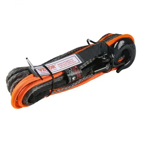 VEVOR Kunststoffseil 6,4 mm x 15,2 m Seilwinde Synthetikseil aus 12 Strängen hochmolekularer Polyethylenfasern Windenseil Powerline ideal zum Ziehen von ATVs UTVs Autos SUVs und großen Offroadern – Bild 9