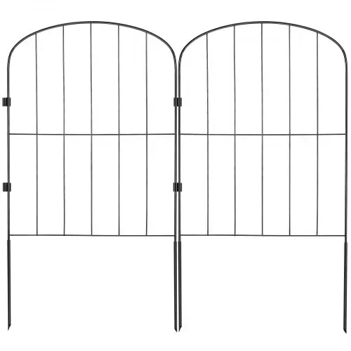 VEVOR 10x Dekorativer Gartenzaun 61x33cm Oberbogen Metallzaun aus Kohlenstoffstahl Steckzaun 5,08cm Spike-Abstand Hundezaun Gitterzaun Beetzaun Zaun Metall Zaunelementen inkl. Befestigungsmaterial – Bild 9