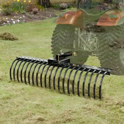 VEVOR Anhängerechen 152,4 cm Anhänge-Vertikutierer mit 21 Stahlspiralzinken Rasenvertikutierer-Rechen zur Befestigung an 121,92 cm oder 152,4 cm langen Werkzeugleisten und 3-Punkt-Aufhängungssystemen – Bild 7