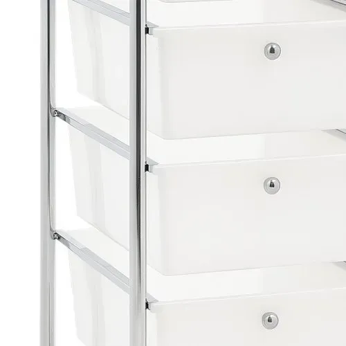 VEVOR Rollwagen mit 15 Schubladen Rollcontainer Doppelreihe 635x390x965mm, Metallgestell, Ablagefläche, Handgriffe, Lenkrolle mit 2 Bremsen, Mobiler Aufbewahrungswagen für Büro Werkstatt Bastelzimmer – Bild 10