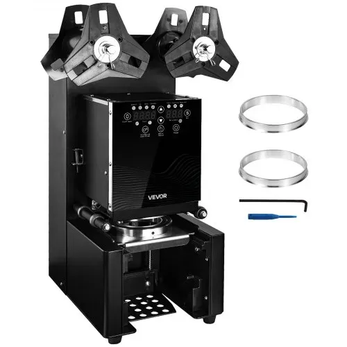VEVOR Becherversiegelungsmaschine, 500–650 Tassen/h, Verschließmaschine für 190 mm hohe & 90/95 mm große Tassen, Elektrischer Boba-Tee-Versiegeler mit LCD-Bedienfeld für Bubble Milk Tea Coffee – Bild 8