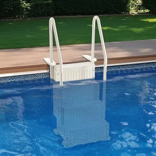 VEVOR Poolleiter, Kunststoff-Pooltreppe mit 2 Handläufen, 4 rutschfesten Stufen, 180 kg Tragkraft, Schwimmbadtreppe für 122-137 cm große Einbaupools, Terrasse, Haus, Innen, Außen, Weiß – Bild 7