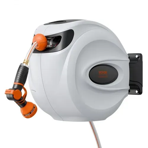 VEVOR Schlauchaufroller, 12mmx30 m, wandmontierter Schlauchaufroller, Wand Schlauchbox mit Düse mit 9 Mustern, automatisches Rücklaufsystem mit langsamer Rückführung & 180°-Schwenkhalterung – Bild 9