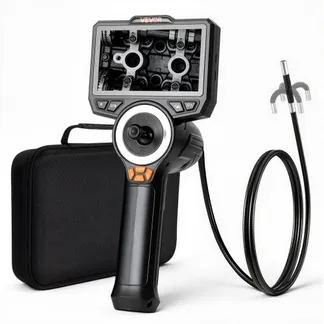 VEVOR Drehbare Endoskopkamera mit Licht, Inspektionskamera mit 360° beweglichem Kopf, IP67 Wasserdichte Rohrkamera mit 4,5 Zoll Display 1,5 m Kabel 3000 mAh Akku, 6,2 mm Boreskopkamera für Auto Haus VEVOR Drehbare Endoskopkamera mit Licht, Inspektionskamera mit 360° beweglichem Kopf, IP67 Wasserdichte Rohrkamera mit 4,5 Zoll Display 1,5 m Kabel 3000 mAh Akku, 6,2 mm Boreskopkamera für Auto Haus