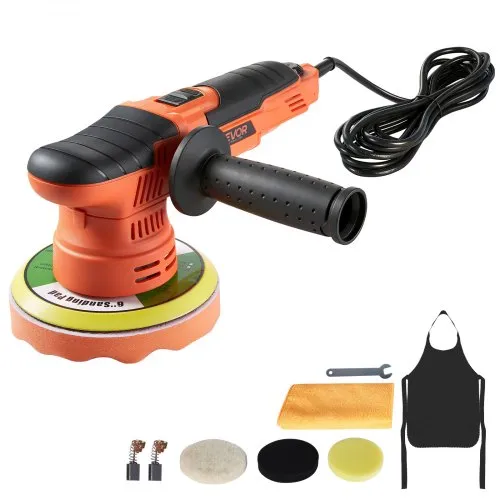 VEVOR Poliermaschine Auto, 150 mm Rotierender Autopolierer mit 6 Geschwindigkeiten 2000-6800 U/min 9mm Exzenter, 650W Schleifmaschinen mit Polierpad, Poliergerät für Wachsen Polieren Kratzerentfernung VEVOR Poliermaschine Auto, 150 mm Rotierender Autopolierer mit 6 Geschwindigkeiten 2000-6800 U/min 9mm Exzenter, 650W Schleifmaschinen mit Polierpad, Poliergerät für Wachsen Polieren Kratzerentfernung