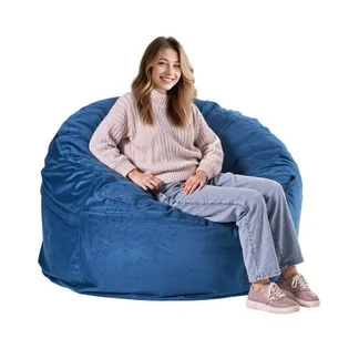 VEVOR runder Sitzsack Sitzkissen Bean Bag Erwachsene (1168 x 1168 x 635 mm) mit abnehmbarem & waschbarem Bezug, gefüllt mit niederländischem Samt & hochdichtem Schaumstoff, für Schlafzimmer Blau VEVOR runder Sitzsack Sitzkissen Bean Bag Erwachsene (1168 x 1168 x 635 mm) mit abnehmbarem & waschbarem Bezug, gefüllt mit niederländischem Samt & hochdichtem Schaumstoff, für Schlafzimmer Blau