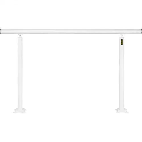 VEVOR Treppengeländer-Set, 1,5 m Handläufe 0–5 Stufen, verstellbarer Winkel, weiße Aluminium-Treppenhandschiene für ältere Menschen, Handläufe für Außenstufen – Bild 8