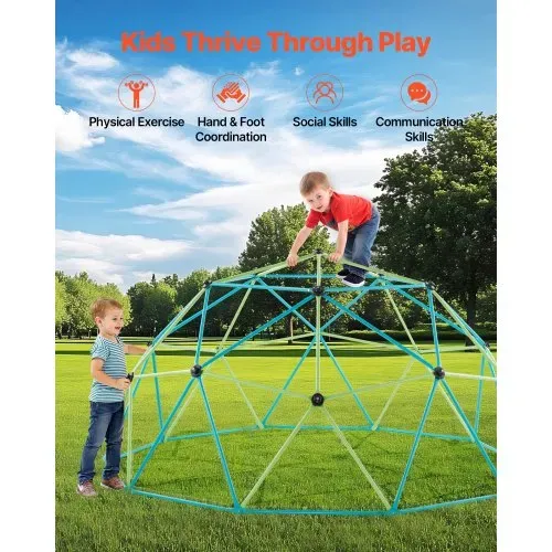 VEVOR Kletterkuppel geometrisches Klettergerüst (305 cm breit) mit Tellerschaukel, 453 kg belastbares Klettergerüst, Klettergerät für Kinder von 3 bis 10 Jahren Gartenspielzeug Spielplatz – Bild 5
