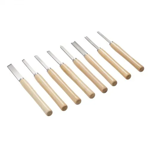 VEVOR Drechseleisen-Set, 8-teilig, Drechselmesser mit Klinge aus Kohlenstoffstahl, 2 Schrägmeißel, 1 Speerspitze, 1 Abstechmeißel, 1 Rundspitze, 3 Hohleisen, 1 Oxford-Tasche, Drechselwerkzeug – Bild 8