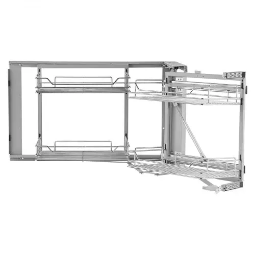 VEVOR Küchenschrank-Organizer mit 2 Ebenen & 4 Ablagen, Aufbewahrungskorb aus verchromtem Karbonstahl, Aufbewahrungs-Organizer, links und rechts zu öffnen, min. Türöffnungsbreite 60 cm VEVOR Küchenschrank-Organizer mit 2 Ebenen & 4 Ablagen, Aufbewahrungskorb aus verchromtem Karbonstahl, Aufbewahrungs-Organizer, links und rechts zu öffnen, min. Türöffnungsbreite 60 cm